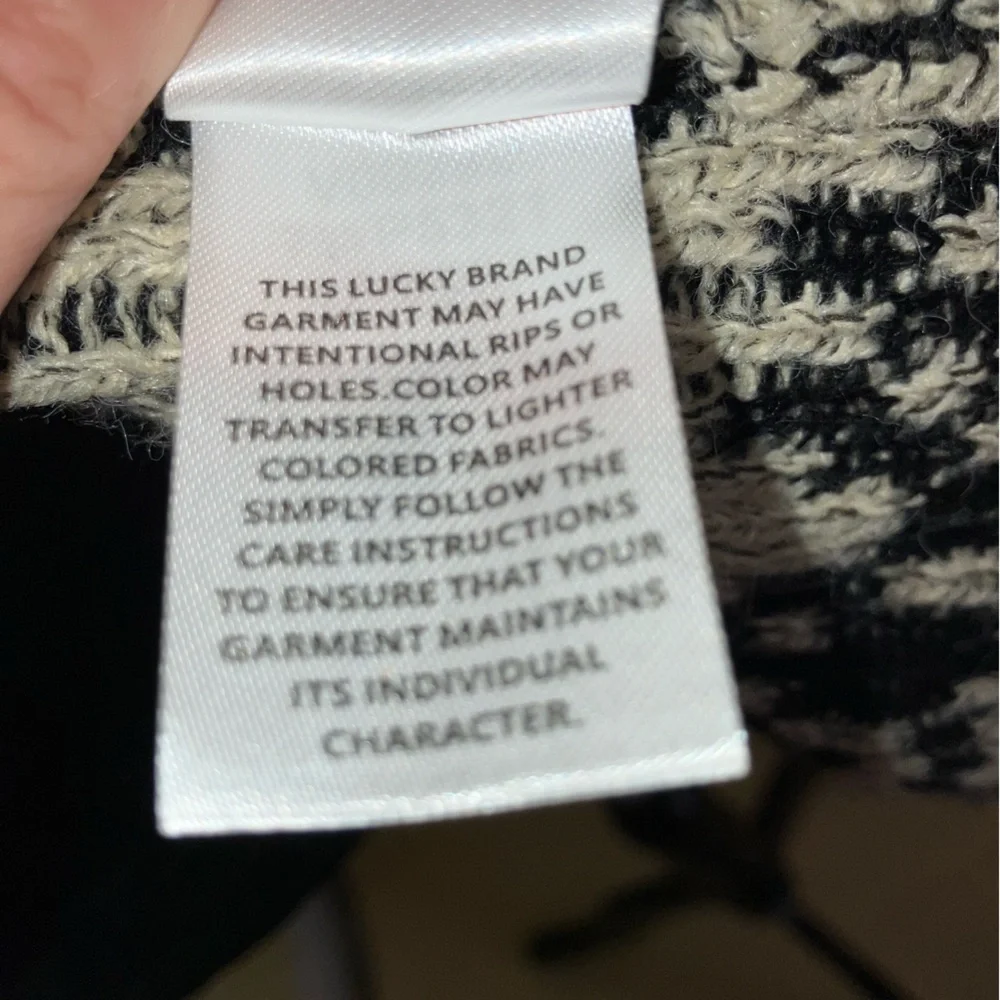 LUCKY BRAND NEW Aztec design waterfall open cardigan sweater sz L western GIFT - Picture 6 of 7